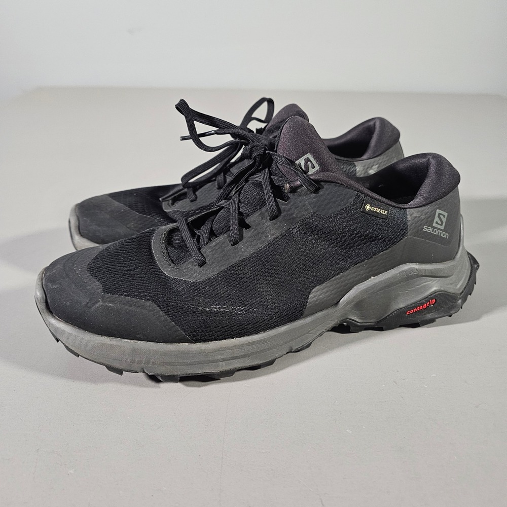Salomon Trail Running Shoes Mens 10.5 Black Gore-Tex 159817 Waterproof Sneakers